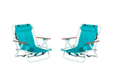 Folding Beach Chair Set of 2 for Adults, 4 Position Portable Backpack Foldable 75823407