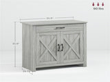 Farmhouse Sideboard Cabinet with Barn Doors & Stone Top, Kitchen Buffet Cabinet with Drawer & 83957721