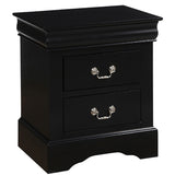 ZUN Black 2-Drawer Nightstand B062P189240