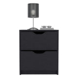 Basilea 2 Drawers Nightstand , End Table, Side Table Pull Out System -Black B07092138