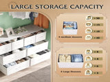8 Drawers Fabric Cabinet Metal Frame Wide Wood Top Storage Tower TV Stand Clothes Organizer for 97388704