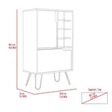 Manhattan L Bar Cabinet, Eight Built-in Wine Rack, Single Door -Light Gray B07092092