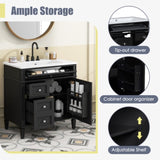 30'' Bathroom Vanity with Top Sink, Modern Bathroom Storage Cabinet with 2 Drawers and a Tip-out N710P206904B