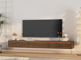 Floating TV Stand, Wall Mounted TV Shelf with Led Lights & Power Outlet,High Gloss TV Cabinet for W1321P272342