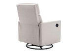 ZUN Modern Upholstered Rocker Nursery Chair Plush Seating Glider Swivel Recliner Chair, Tan PP297876AAT