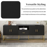 U-Can Modern TV Stand for TV up to 70 Inches,TV Cabinet with 1 Drawer, 2 Cabinets and Metal Legs, N724P198472B