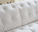 ZUN WKS10W White sofa with , durable fabric, solid wood frame, high density sponge filler W2085P154632