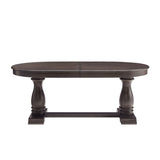 94.06 Inch Extendable Wooden Dining Table for 6 Persons,Long Expandable Curved Dining Table,Mid W2582P321482