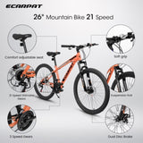 ZUN A2610 26 inch Mountain Bike 21 Speeds, Suspension Fork, Steel Frame Disc-Brake for Men Women Mens W709P172702