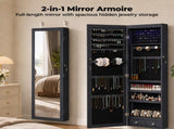 Jewelrys and Storage, 47.2-Inch Tall Lockable Wall or Door Mounted Jewelry Armoire 84545605