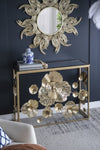 ZUN 39.5" x 12" x 30.5" Gold Console Table with Mirrored Glass Top, Modern Entryway Table for Living W2078141937