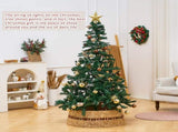 Handcrafted Woven Hyacinth Wicker Christmas Tree Collar - Rattan Xmas Tree Skirt & Stand Base Cover 06994109
