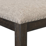 Traditional Style Wood Framed 1pc Bench Upholstered Naihead Trim Wire Brushed Rustic Brown Finish B01161312