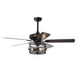 ZUN 52 Inch Farmhouse Ceiling Fan with Remote,3-Lights Ceiling Fan with Light Fixture W1592P162565