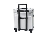 4-in-1 Draw-bar Style Interchangeable Aluminum Rolling Makeup Case Silver 11970627