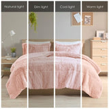 Full/Queen Shaggy Long Fur Comforter Mini Set B03595924