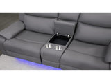 Blanche Grey Console Reclining Loveseat with LED Lights B201P412052