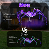 3FT Halloween Decorations Light Up Spider, Outdoor Halloween Decor Lighted Iridescent Spider, 62904187