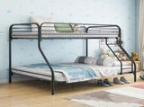 Heavy Duty Twin-Over-Full Metal Bunk Bed, Easy Assembly with Enhanced Upper-Level Guardrail, Black 87935632
