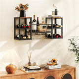 Wall-mounted Wine Rack with Glass Holder 48173220