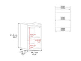 Bar Cabinet, 1 Glass Door, 3 Shelves, White B097P350285