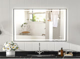 48x40" Black Eco-Friendly Silver Mirror Dual LED Light Strips Front and Back LightingUnable ship on 54589137