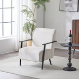 26.38" Modern Beige Lounge Chair with Polyester Upholstery and Sturdy Metal Frame, Ideal for Living N767P236501B