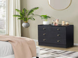 Modern Simple 4-Drawer Dresser Black 32069328