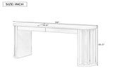 U_Style 59-inch Long Console Table With Oak Veneer Entryway Table With Vertical Ribbed Table Leg N711P290711V