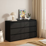 ZUN Black Large 6 drawers chest of drawer dressers table W1320P178441