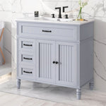 ZUN 36" Bathroom Vanity with Sink, Bathroom Cabinet with Drawers, Solid Frame and MDF Board, One N759P207685E