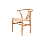 ZUN Natural Solid Wood Wishbone Design Backrest Chair with Canvas Seat for Dining Room and Kitchen W2533P171797