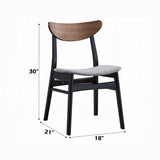 Contemporary Dining Side Chairs Set of 2 Walnut and Black Finish Gray Upholstery Wooden Kitchen B2741P325725