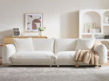 Sherpa Cloud Couch, 87.4" Upholstered 3-Seater Loveseat Sofa, Modern Boucle Couch with 2 W3226P371354