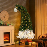 6 FT Santa Hat Style Pre-lit Christmas Tree, Hinged Artificial Xmas Tree Pine Tree with 250 Warm 12914218