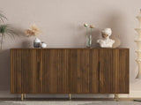 Wood Modern Buffet Cabinet with Storage, Fluted Sideboard Large Buffet with Adjustable Shelves, W1321P356151