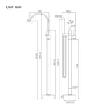 Single Handle Freestanding Tub Filler Floor Mount Bathtub Faucet with Handheld Shower W1932P172284