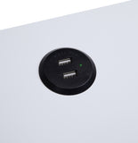 Fierce White and Black Accent Table with Built-in USB Port B2726P243282