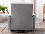 Modern Upholstered Rocker Nursery Chair Plush Seating Glider Swivel Recliner Chair, Gray 09348183