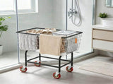 Wire Laundry Cart, 2.8 Bushel Wire Laundry Basket with Wheels, 26.7" x 21.7" x 26.4" Commercial 45607757