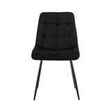 Velvet Dining Chair set of 2, Metal Legs, Adjustable Feet, Black 62151339