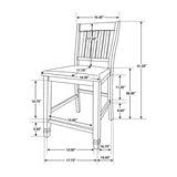 Set of 2 Slat Back Counter Height Chair, Fossil and Rustic Cream B016P224772