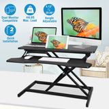 ZUN Height Adjustable Standing Desk 31.3” Wide Sit to Stand Converter Stand Up Desk Tabletop Workstation 26899938