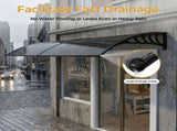 Awning for Door Entrance with Drainage Sink, 40x80 Inch Window Canopy Exterior, UV Rain Snow 14392151