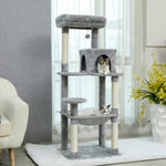 ZUN Luxury Cat Tree Cat Tower with Sisal Scratching Post, Cozy Condo, Top Perch, Hammock and Dangling 75627847