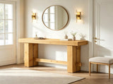 63" Wood Sofa Entryway Table Console Table with Stable Legs 42555993