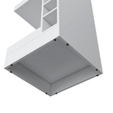 FM FURNITURE Lamer Corner Bar Cabinet with Wine Rack and Open Shelf, White B128P269882