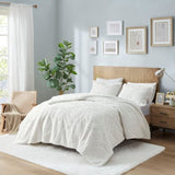 Twin Embroidered Medallion Faux Fur Ultra Plush Comforter Mini Set B03597032