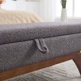 COOLMORE Teddy wool fabric, solid wood feet for solid weighing, and bed end stool with storage W1539P242732