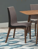 ZUN Set of 2 Grey Fabric Upholstered Dining Side Chairs in Walnut Finish B016P223111